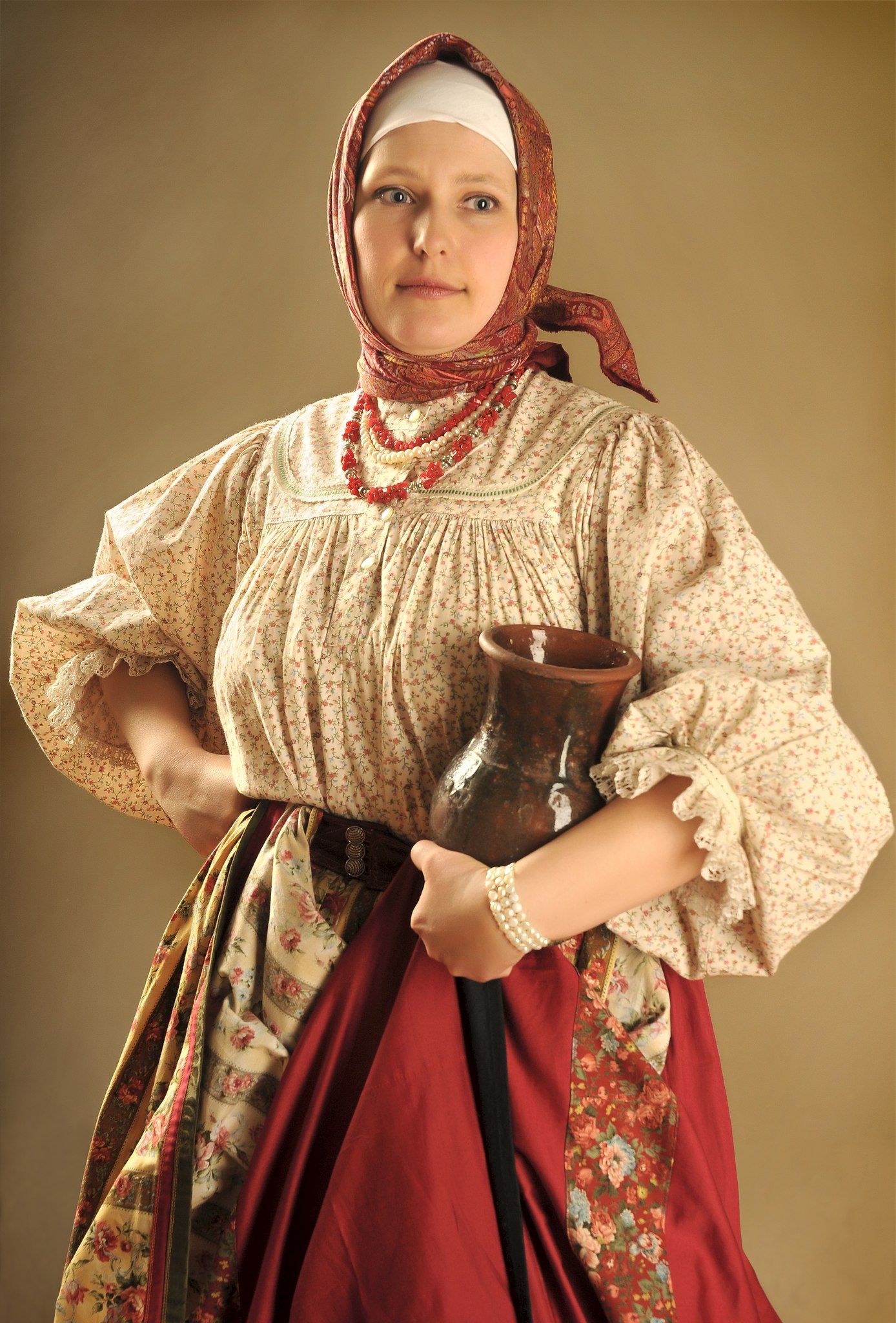 Girls in Slavic costumes in San Tome